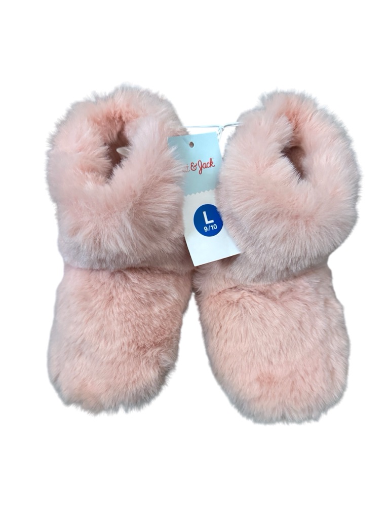 Cat & Jack Pink Faux Fur Kids Slippers Nwt